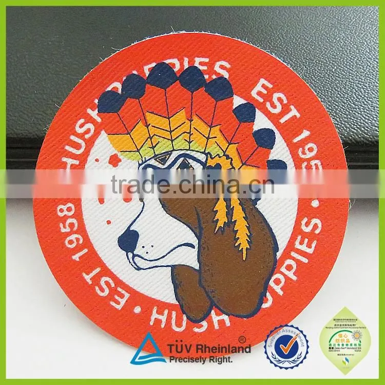 High quality silk screen printed canvas labels for garment