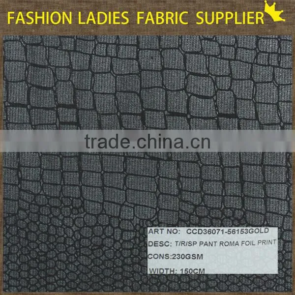 latest fashion pants foil pante roma for trousers wholesale many stocks pante roma fabric