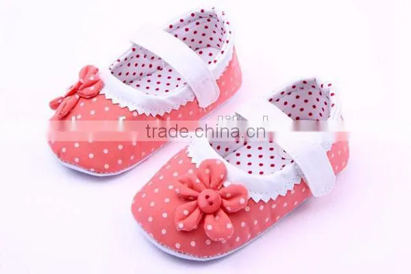 Spring&Autumn Polka Dot Flower Soft Sole Infant Baby Shoes
