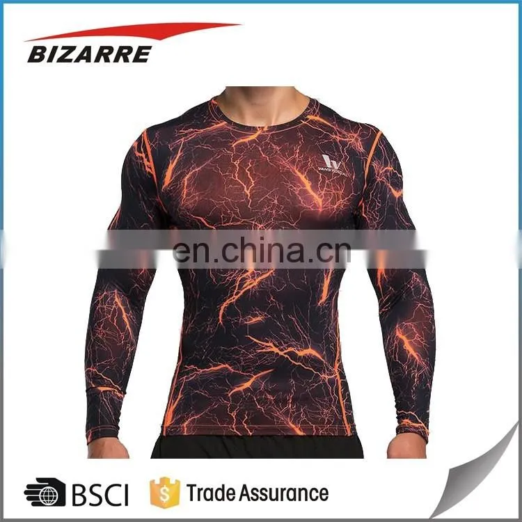 Custom camo designed long sleeve t shirt for men's gym wear bodybuilding crossfit t shirt