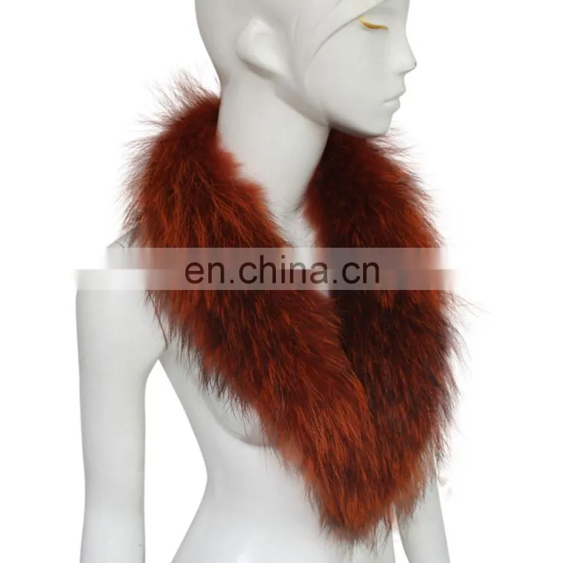 Fashion Colorful Dyed Genuine Raccoon Fur Collar