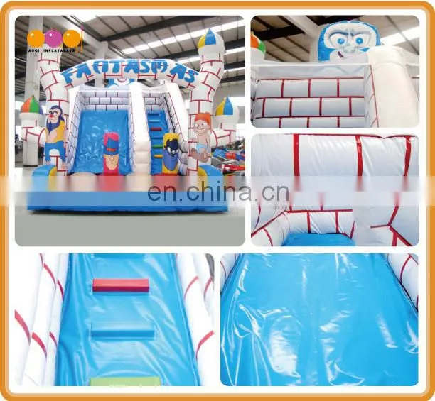 AOQI amusemnt water park castle children slide with free EN14960 certificate