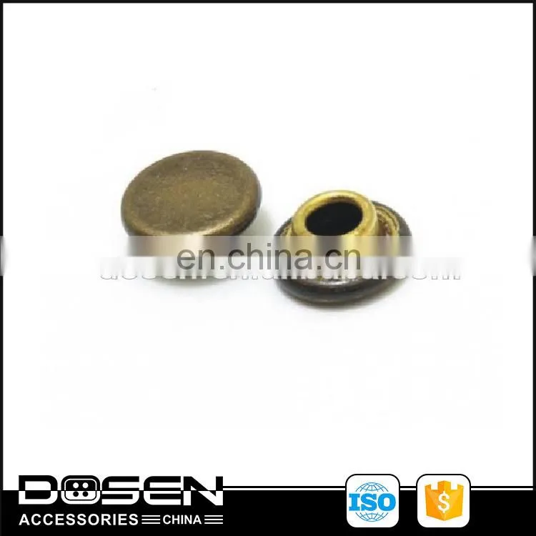 Nice design ECO-friendly zamak material antique brass domed denim flat rivets.