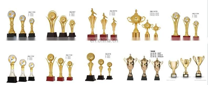 On sell Gold sports metal trophies awards with plastic base