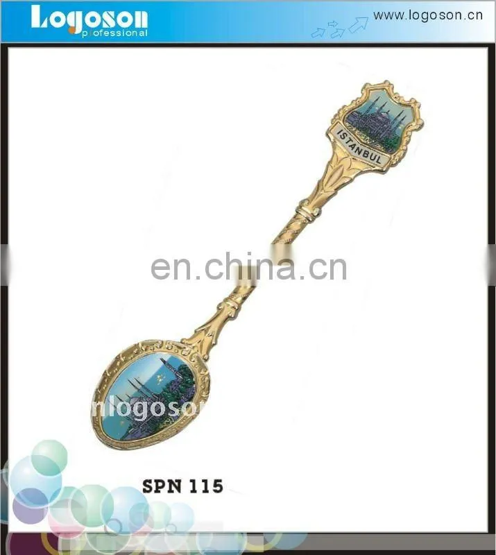 Embossed logo custom metal souvenir spoon
