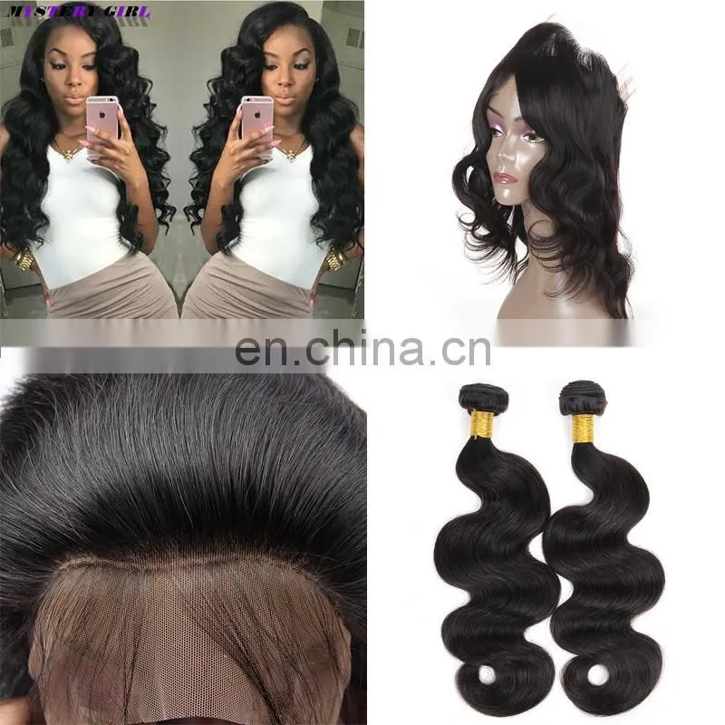 wholesale virgin hair vendors lace frontal with 360 lace band virgin human hair pre plucked 360 Lace Frontal Closure