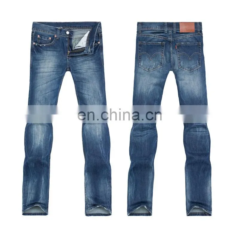 DiZNEW Wholesale men pencil ripped cotton slim stretch new skinny denim jeans