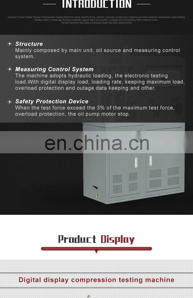 YES-300 Brick Tile hydraulic universal concrete compression testing machine/press tester
