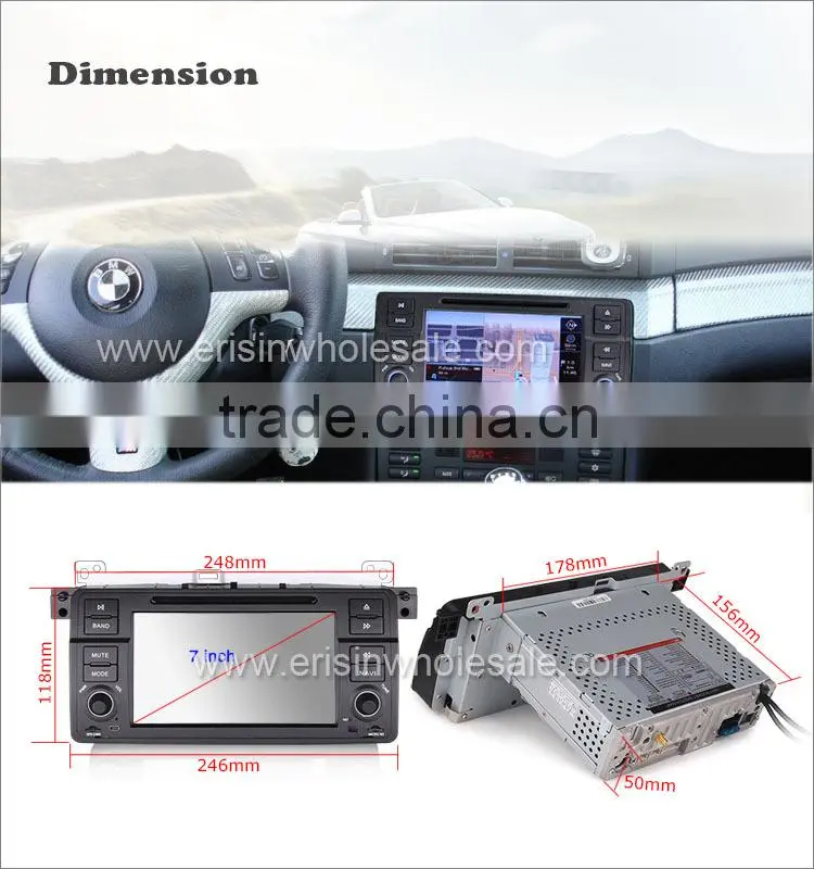 Erisin ES2246B 2 Din 7 inch Car Audio with GPS 3G WiFi Bluetooth for E46 M3