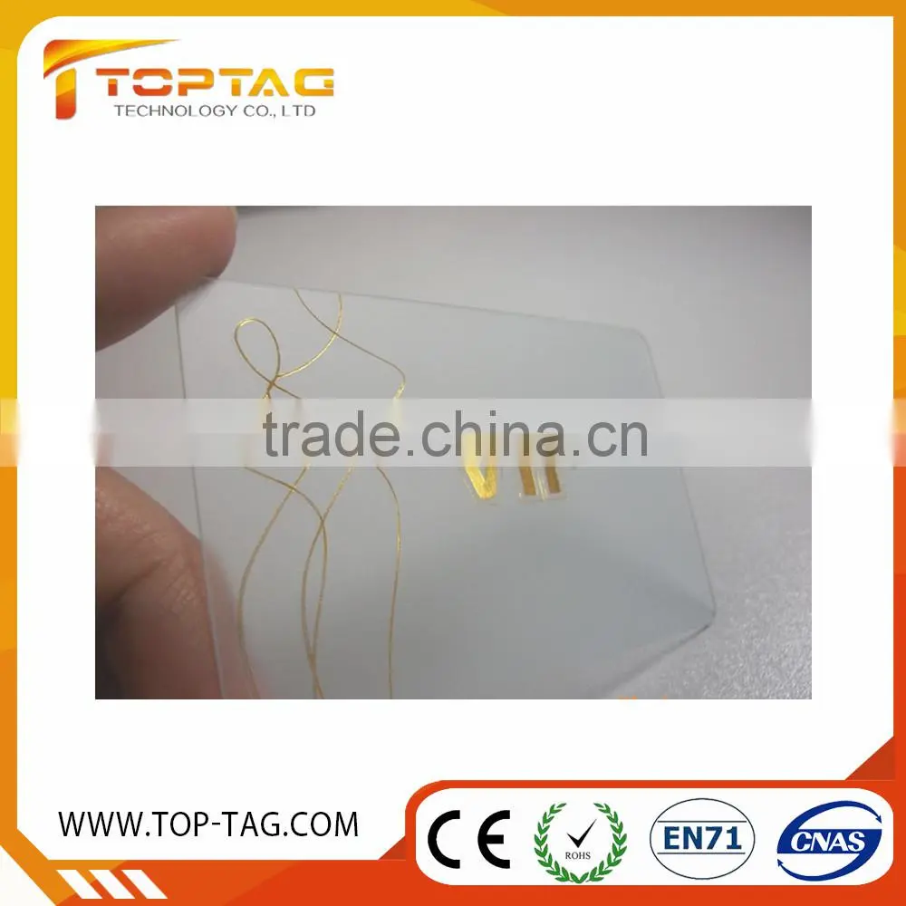 VIP Clear transparent card with Hot-stamping gold / silver color