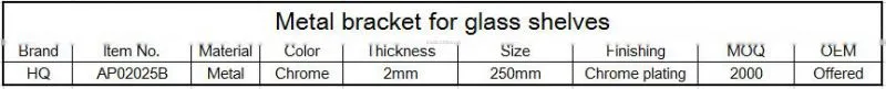 Metal supporter for glass shelves