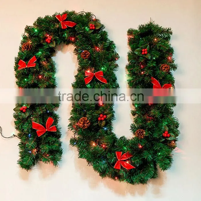 New style lighting garland with pinecone and bowknot