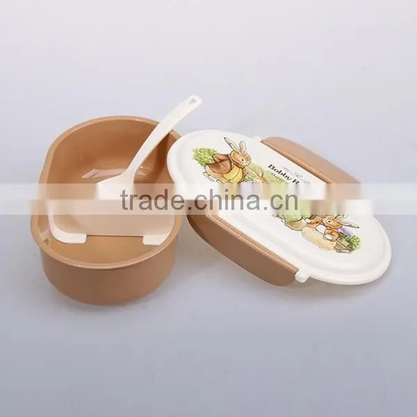 PP plastic children lunch box with spoon