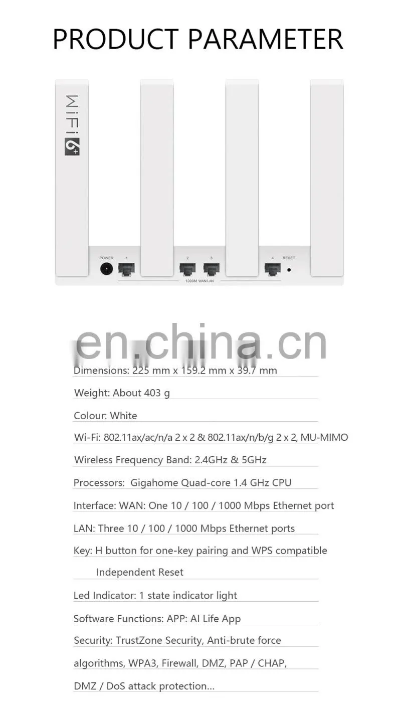ALLINGE MDZ2981 Original WiFi AX3 Router WiFi 6+ 3000Mbps Dual-Band Gigabit Rate WIFI Wireless Router 2.4GHz 5GHz