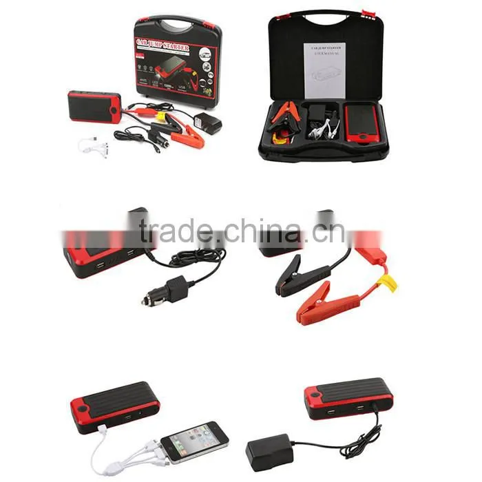 Dual usb port power bank car Jump Start car battery pack with LED