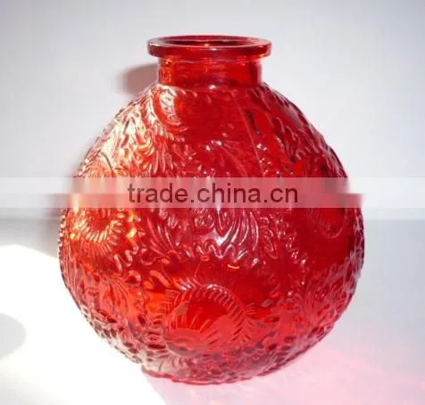 red diffuser bottle/ aromatherapy oil glass bottle