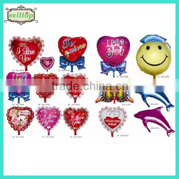 2014 high quality different size foil illuminated balloons