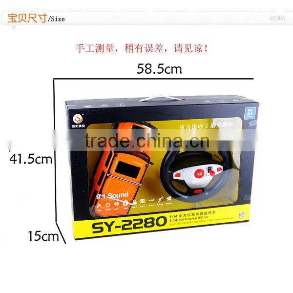 1:14 4 CH full function RC Car with light and steering wheel gravity sensing remote control toy car