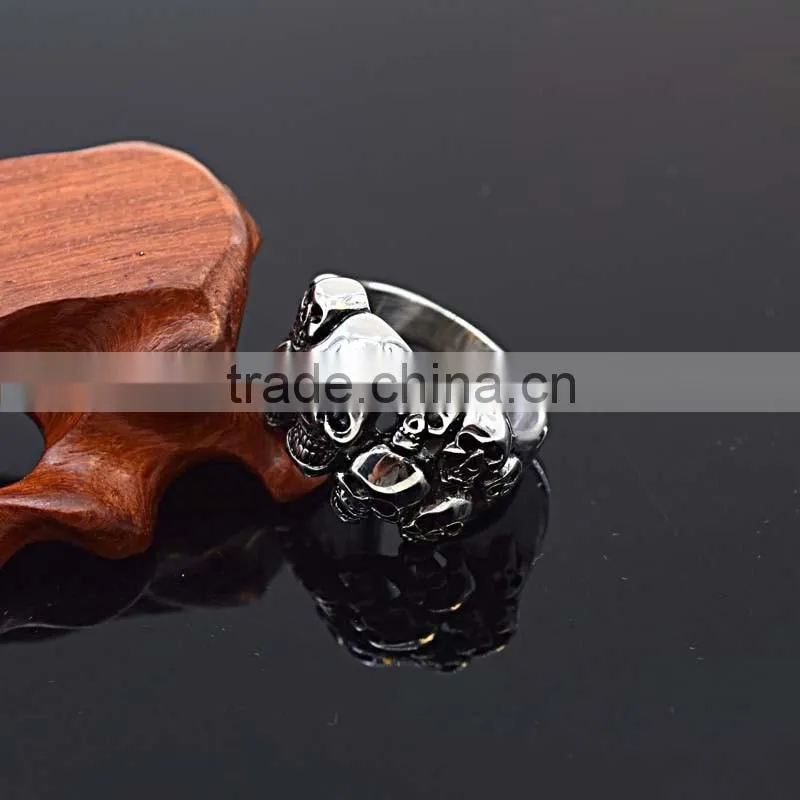 gift items black stone ring designs for men skull rings for men