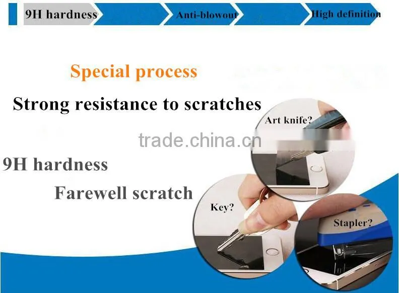 Anti burst mobile phone tempered glass screen protector for Sony xperia z5