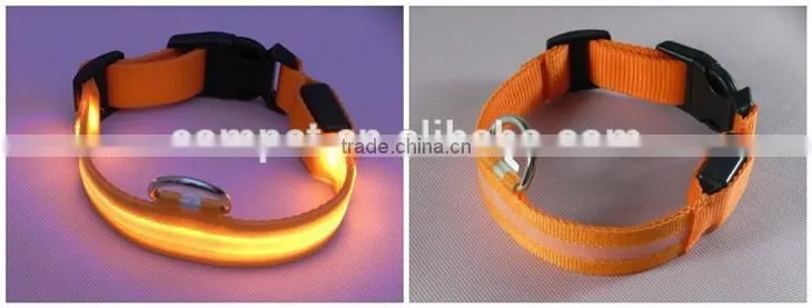 2.5cm Mesh Structure Led Bright Pet Collars for Dogs, 4 sizes 6 colors support Mixed Wholesale