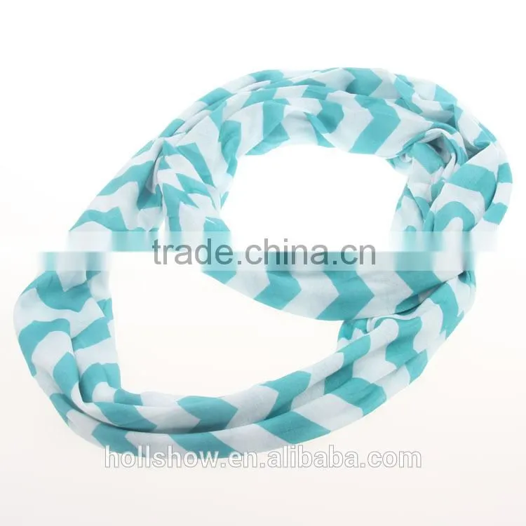 Wholesale Lady Fashion Polyester Circle Loop Cheveron Infinity Scarf