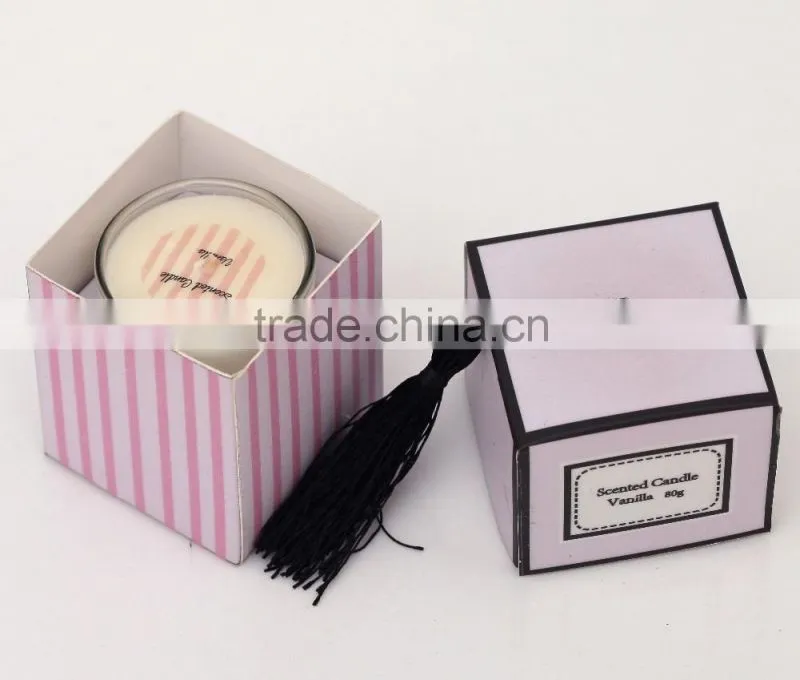Fashion scented soy candle with custom printing logo &color gift box