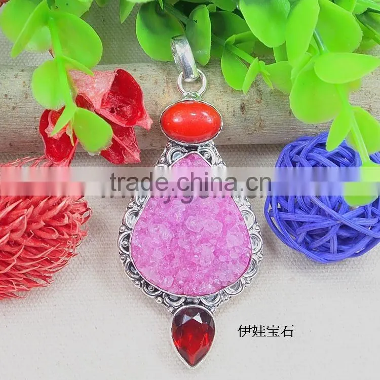 2015 Free Shape Amethyst Druzy Pendant Agate Slice Pendant Wholesale Agate Druzy Pendants