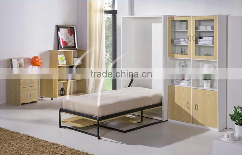 saving hidden wall bed,folding wall bed,wall bed with cabinet(SZ-WBA90-C )