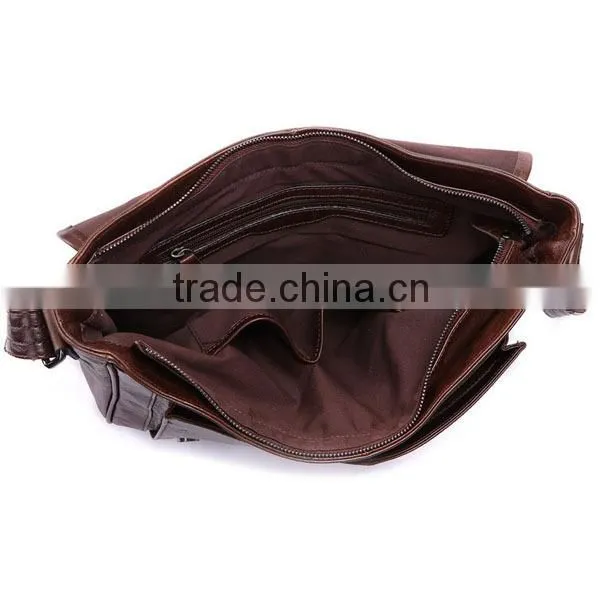 Online Shopping Leather Man Shoulder Bag for School