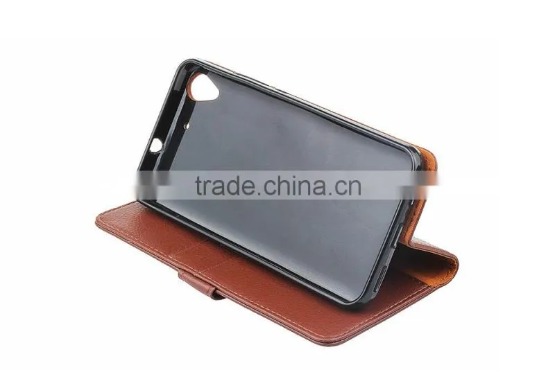 with Photo Frame PU Flip Case for Huawei Y6 Litchi Grain Card Slot Leather Wallet Cover Case MT-5673