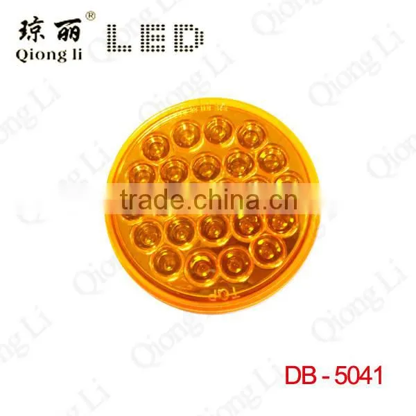 12 volt 4inch round amber sealed multifunction led stop turn tail light for truck trailer