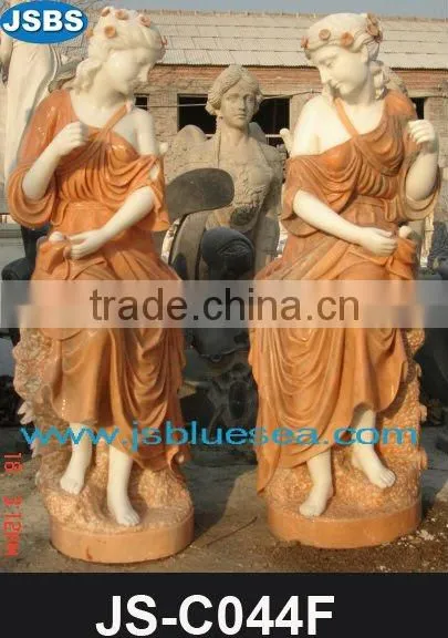 White marble female teacher statue
