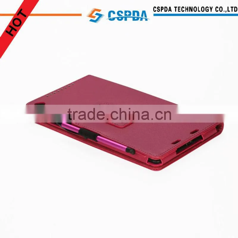 2013 new arrival folio back stand leather case cover for Google Nexus 7 2