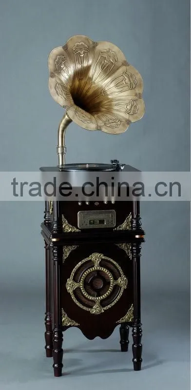 Archaize vinyl record player pure copper loudspeakers with wireless bluetooth retro phonograph record machine