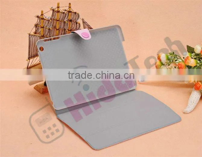 Wholesale Fashion Buckle Case for iPad Mini,Fashion 3 Fold Buckle Book Style Leather Case for iPad Mini