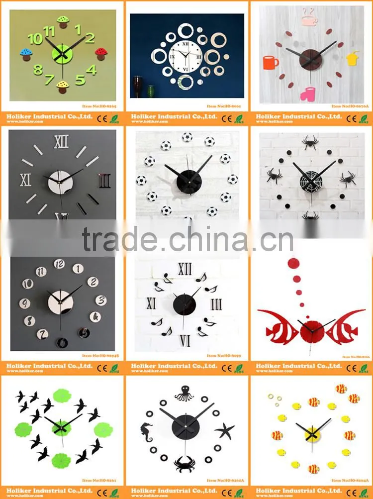 Decorative EVA diy wall clock with butterfly