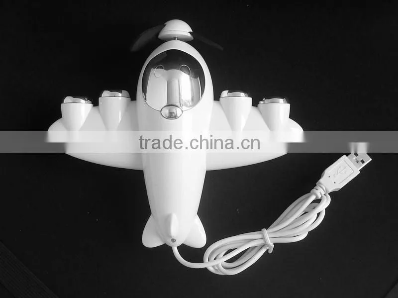 USB 2.0 Interface Type Airplane Shape USB Hub with Fan 4 Port USB Hub