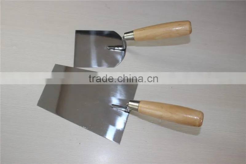 Stainless steel bricklaying trowel / wood hand bricklayers' tools