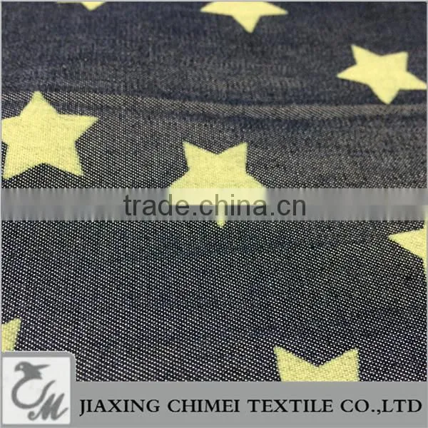 jiaxing star printed pattern of denim for denim pants