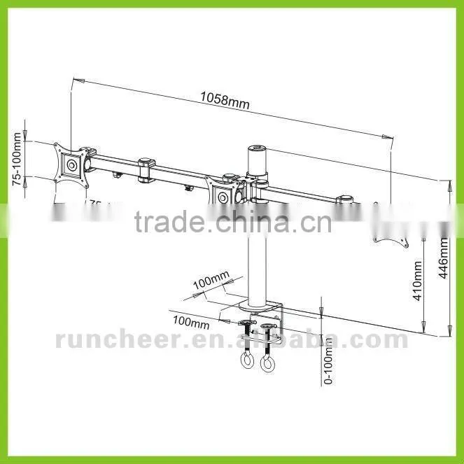 LCD482-T Desktop LCD Mount for Triple Monitors