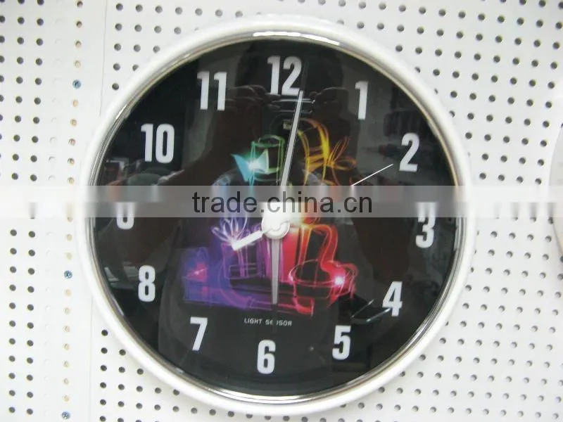 12" Smart light silence metal wall clock