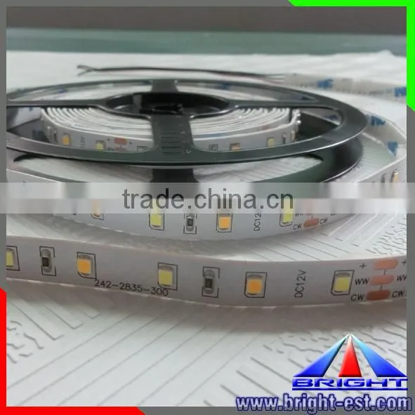 DC12V Super Bright Double Color 60led CCT Dimmerable flexible 3528 led strips with CE ROHS IP20 IP65