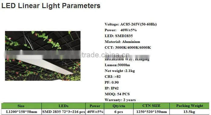 LED linear contemporary designer pendant lighting