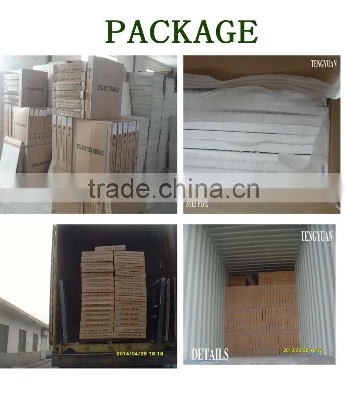 2x4 Gypsum ceiling tiles for bathroom with fiber inside for home decoration