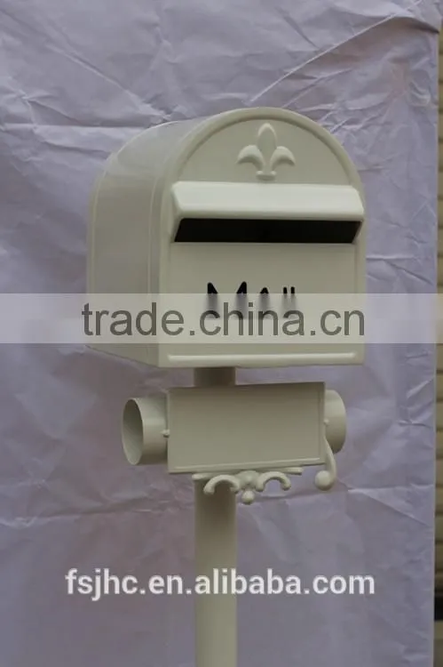 Foshan JHC-1022B Post Mounted Aluminum Mailbox/Decorative Letterbox/Outdoor Standing Postbox For Garden With Newspaper Holder