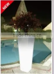 GR1390 Tall Square led illuminated Plastic Flower Pot,garden planter, garden pot