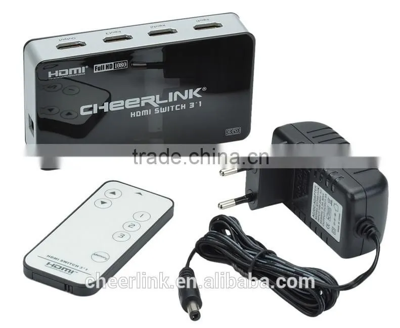 3x1 hdmi switch 301 hdmi v1.4 with ultra hd 2160p and 3d / remote control -black