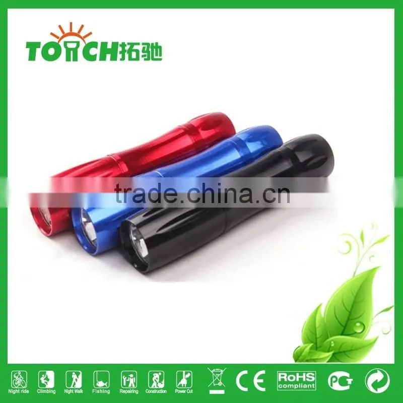 promotion led aluminum flashlight mini portable 1w flashlight for AA battary cheap falshlight for emergency flashlight