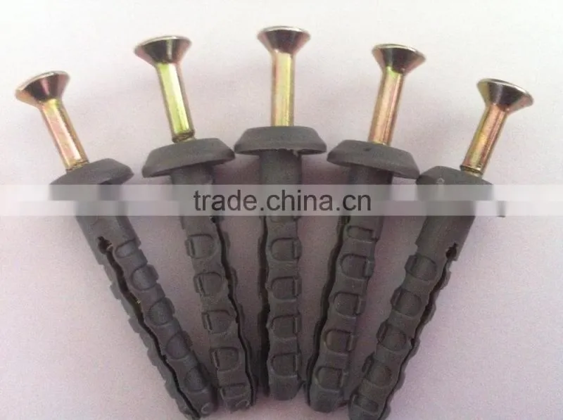Nylon hammer fixing anchor/Plastic hammer drive anchors 6*40 stock